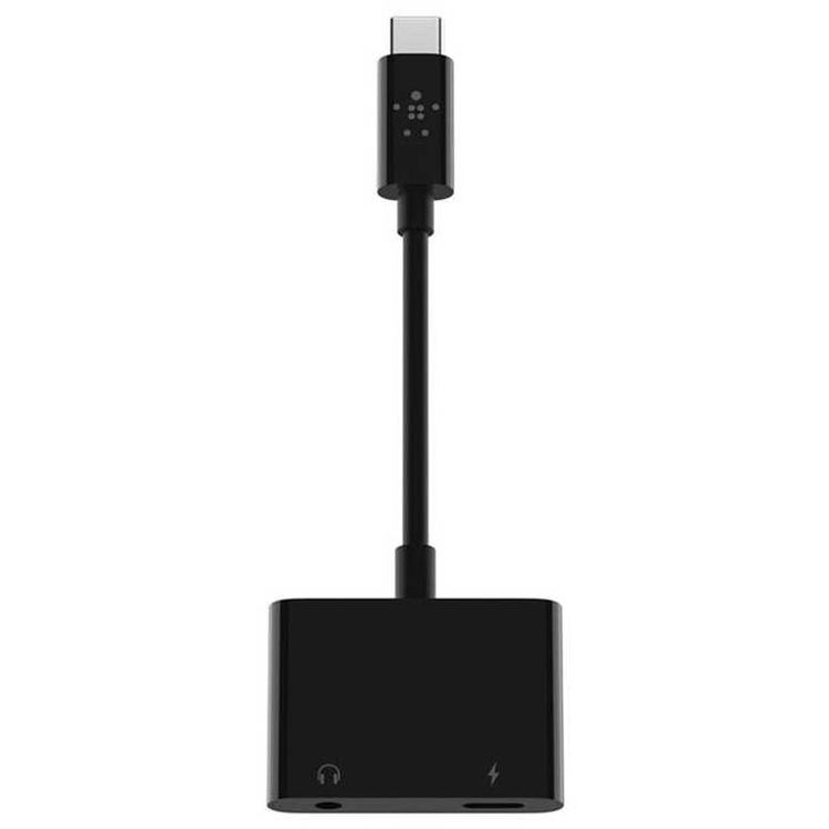 USB-C Adapter Belkin F7U081btBLK USB-C Audio + USB-C Charge Adapter - Black