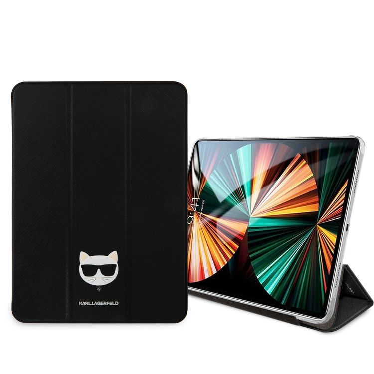 Karl Lagerfeld PU Saffiano Choupette Head Folio Case for iPad 11" - Black