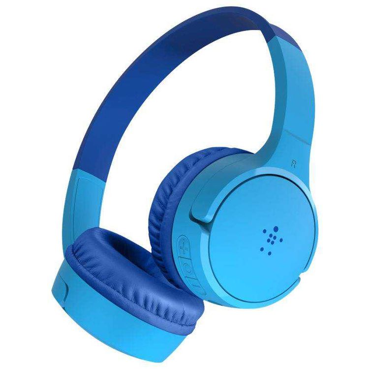 Belkin SoundForm Mini Wired On-Ear 3.5mm Cable with Microphone Headphones for Kids - Blue