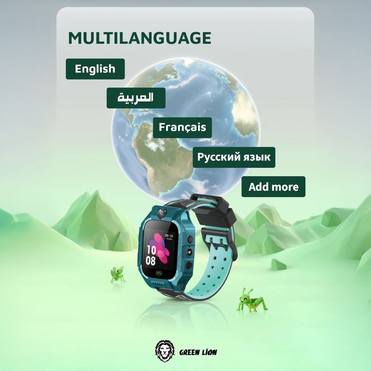 Green Lion 2G Kids Smart Watch Series 5 with SOS Alarms, Two-Way Calling, 5 Days Stand-By Time, 1.44" Screen Size, 128 × 128 Resolution, Location & Trace Monitor - Blue