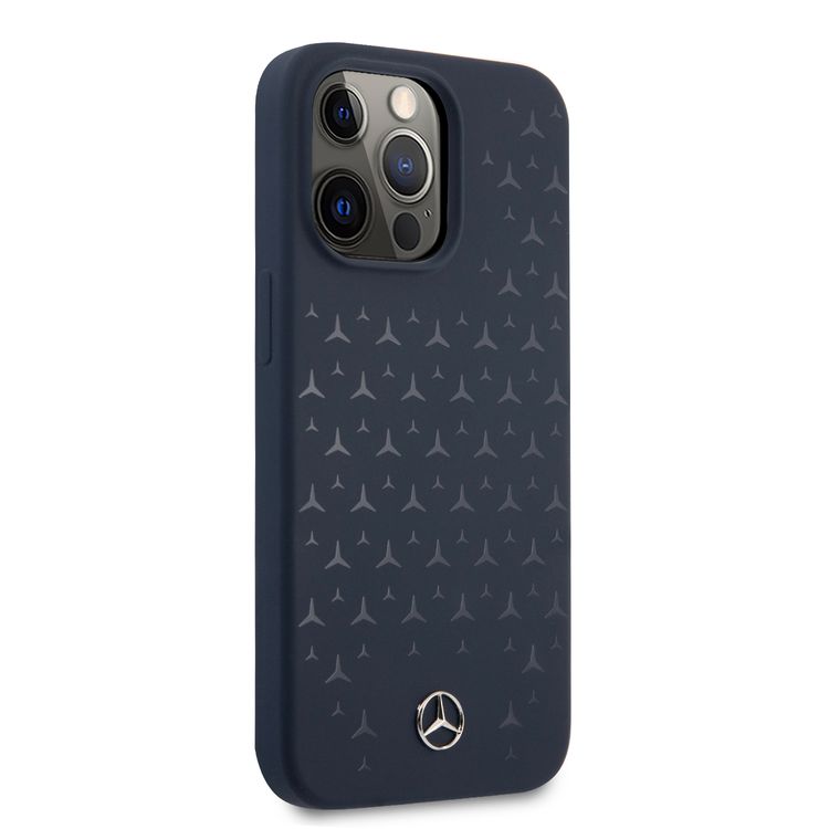 CG MOBILE Mercedes Benz Liquid Silicone Case With Stars Pattern Compatible for iPhone 13 Pro (6.1") Anti-Scratch, Easy Access to All Ports, Drop Protection