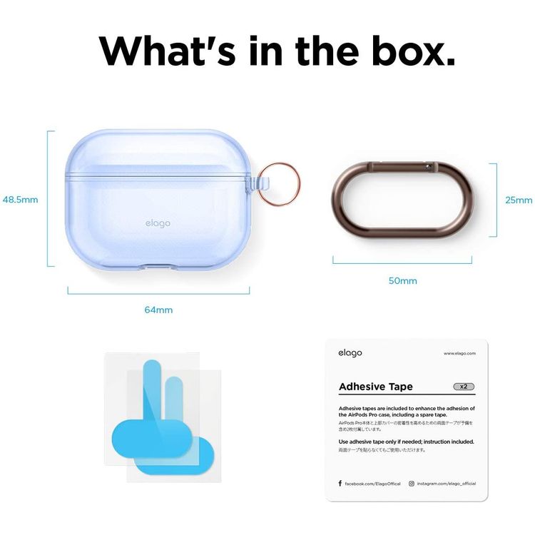 Elago Clear Hang Case for Apple Airpods Pro - Blue