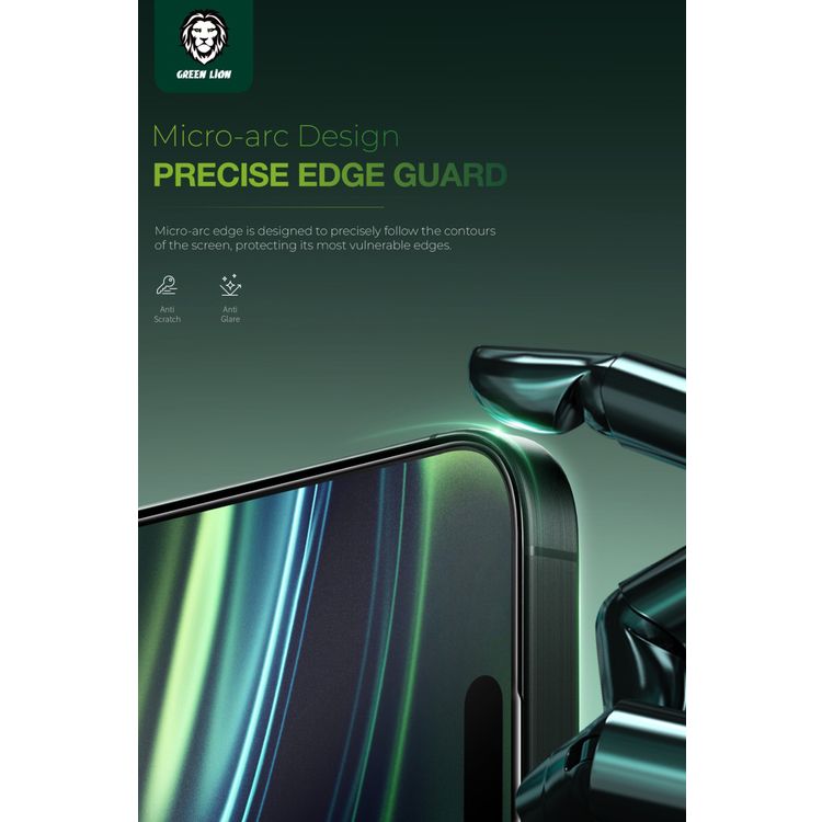 مجموعة حماية 4 في 1 من Green Lion لهاتف iPhone 16 Pro Max، زجاج مقاوم عالي الدقة 9H، محافظ مضاد للصدمات، مشبك حلقي مغناطيسي قابل للتعديل متعدد الزوايا، محافظ عدسة كاميرا عالي الدقة مضاد للانعكاس-شفاف