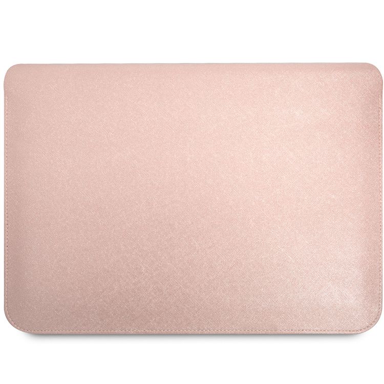 CG Mobile Guess GUCS16PSATLP Saffiano Computer Sleeve with Metal Triangle Logo 16" Protection Bag for or Macbook / Laptop up to 16 inches - Pink