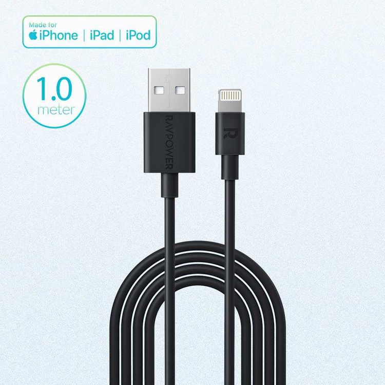 RAVPower 2-Pack Wall Charger Combo 24W w/ 1M Cable Compatible for iPhone Lightning Devices - Dual USB-A Ports Portable Power Adapter w/ Multiple Protection - Fast Charging - Black