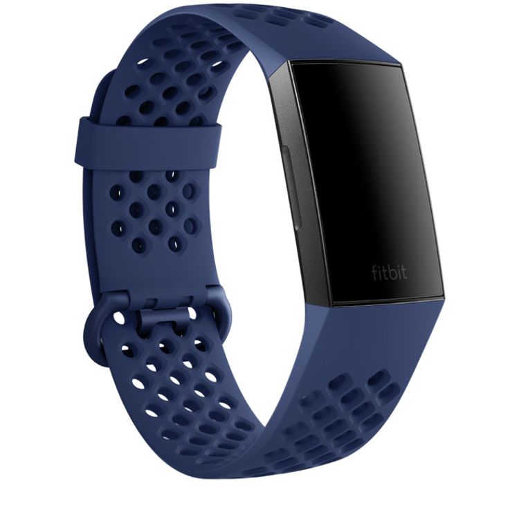 Devia Deluxe Series Sport Silicone Watch Band for Fitbit Charge 3&4 - Navy Blue