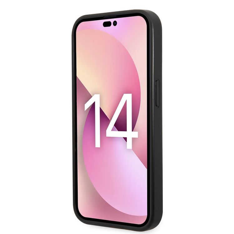 Karl Lagerfeld Grained PU Leather Case with Monogram Pattern & Vertical Logo Compatble iPhone 14 Pro Max Compatibility - Gray