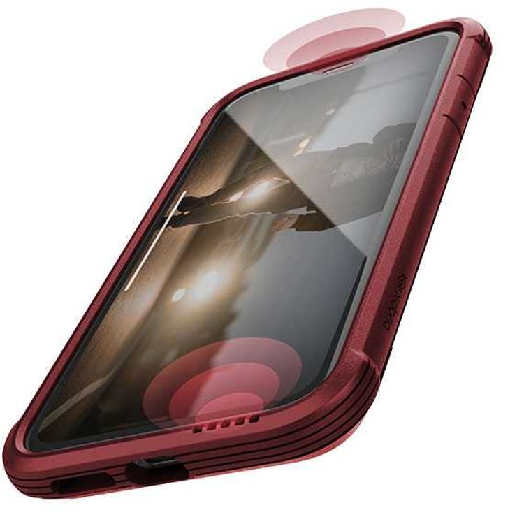 X-Doria Defense Lux Phone Case Compatible for iPhone Xr (6.1") Suitable with Wireless Charging - Red Leather