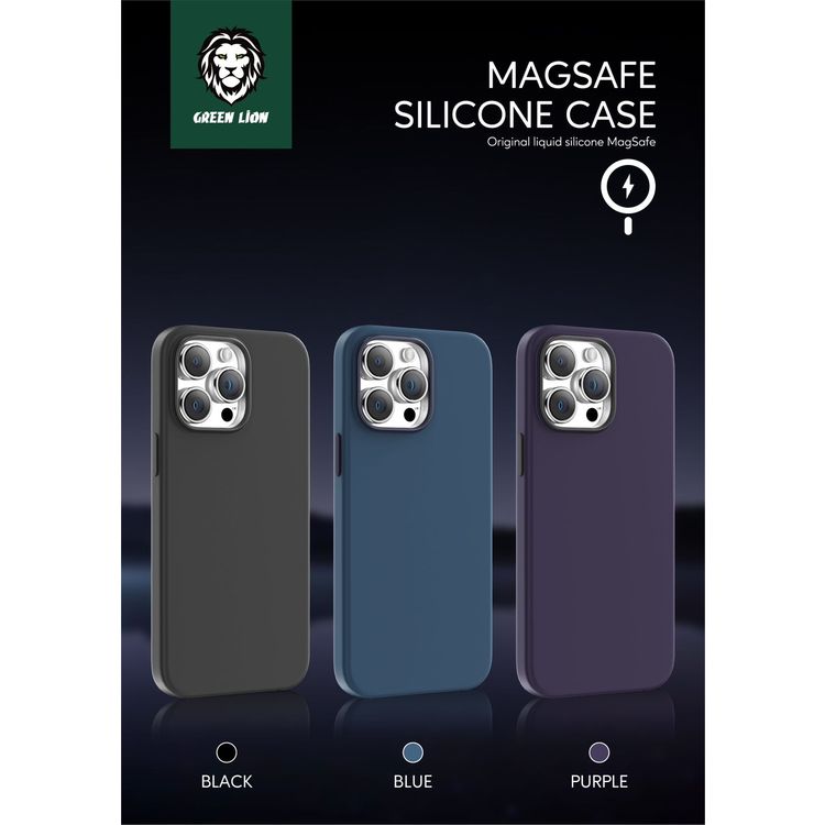 Green Lion MagSafe Silicone Case iPhone 14 Pro Max - Blue