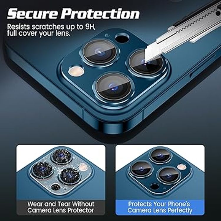 واقي عدسة Liberty Guard iPhone15 Pro Max /15Pro مع مجموعة التثبيت وتقنية الطلاء المضاد للانعكاس - تيتانيوم أزرق