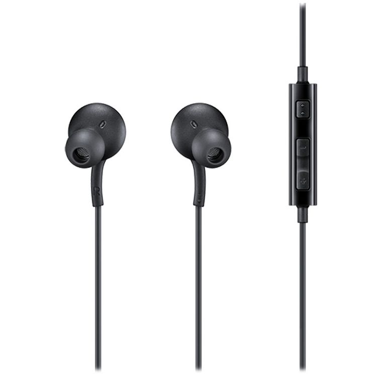 Samsung 3.5mm Jack Earphones, 3 Button Media Control, 20~20kHz  Frequency Response, Comfortable Secure Fit, Comfortable Secure Fit, Plastic Material - Black