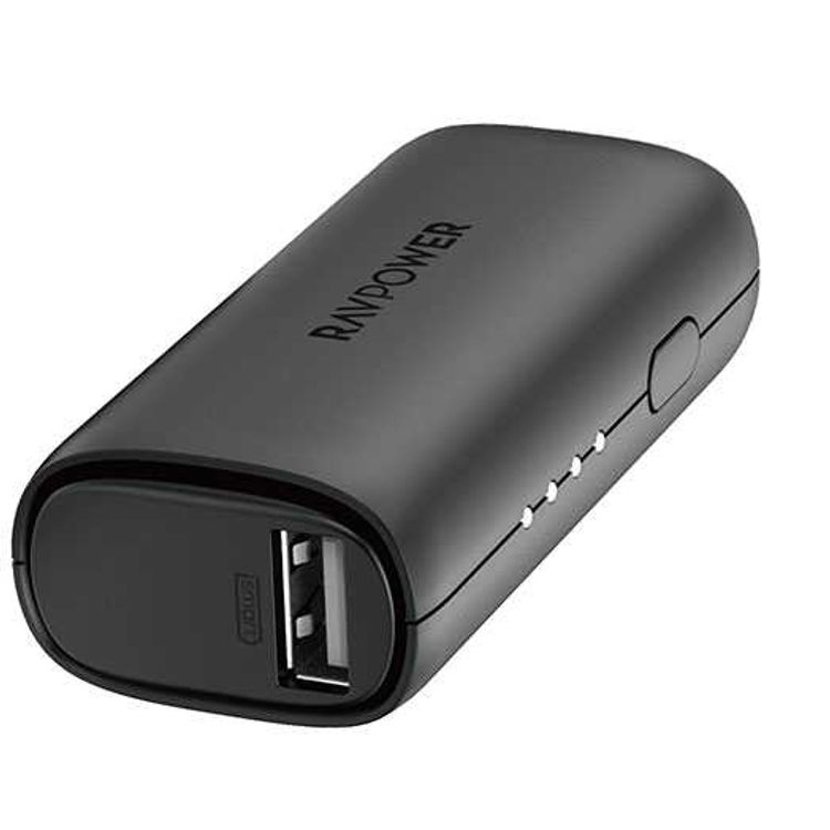 RAVPower Portable Power Bank 3350mAh with iSmart Quick Charge & Multiple Protection - Compact & Ergonomic Design Portable Charger Powerbank w/ LED Battery Level Indicator - Black