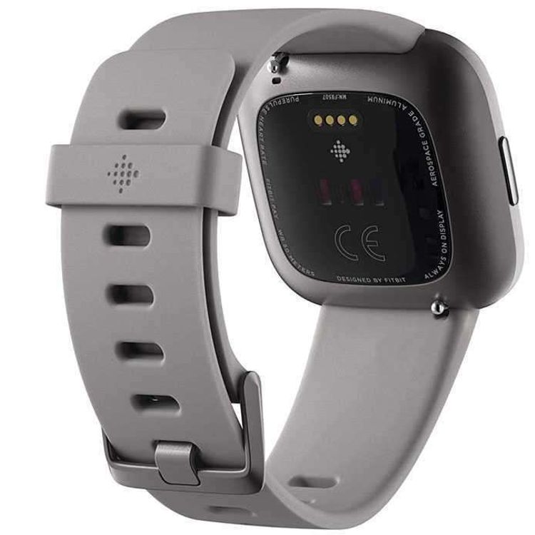 فيتبيت فيرسا 2 سوار معصم للياقة البدنية مع متتبع معدل ضربات القلب وساعة ذكية مدمجة من أمازون أليكسا ، 24/7 معدل ضربات القلب وتتبع النوم ، فيتبيت بي ، عمر بطارية 5+ أيام - رمادي