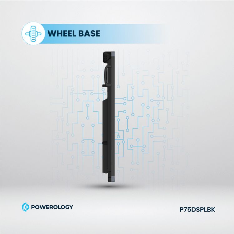 Powerology Dual Windows & Android Interactive Smartboard, 75" Screen Size, 16GB RAM, 256GB Storage, Bluetooth V5.0, Digital writing & Drawing, 500W Power, Wireless Screen Casting - Black