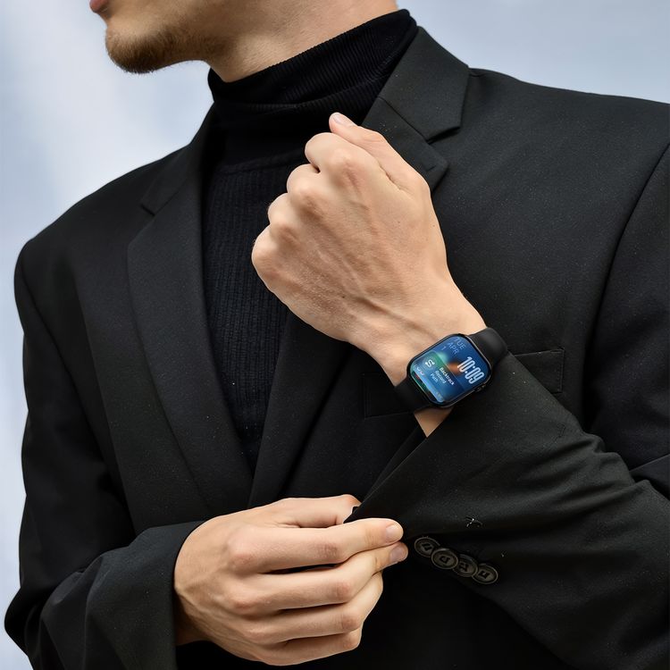 Green Lion Communicate Smart Watch with 2.07" IPS Dispaly, 380mAh Battery Capacity, Wireless Charging, AI Voice Assistant, 1GB Flash, 3-5 Days Working Time - Black