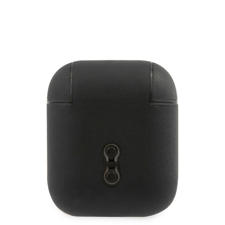 CG Mobile Genuine Leather Case for AirPods 1 & 2, BMW Signature Collection, Silver Metal Logo, Dustproof, Scratchproof - Navy