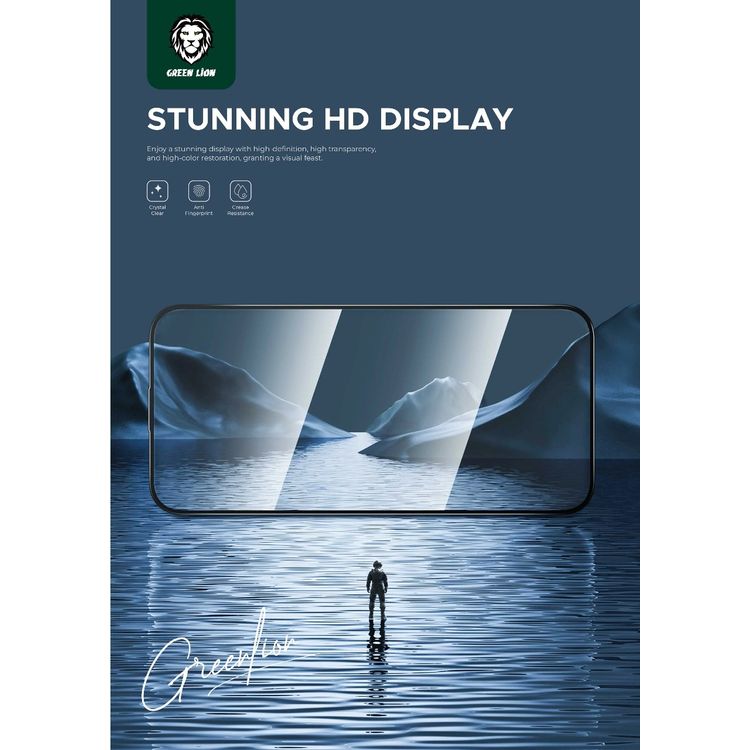Green Lion 3D HD-PET Screen Protector for iPhone 15 Pro, Full Screen Coverage, Anti-Broken Soft Edge, HD Crystal Clear, Anti-Fingerprint & Oleophobic Coating, Stunning Display, High-Responsive - Clear