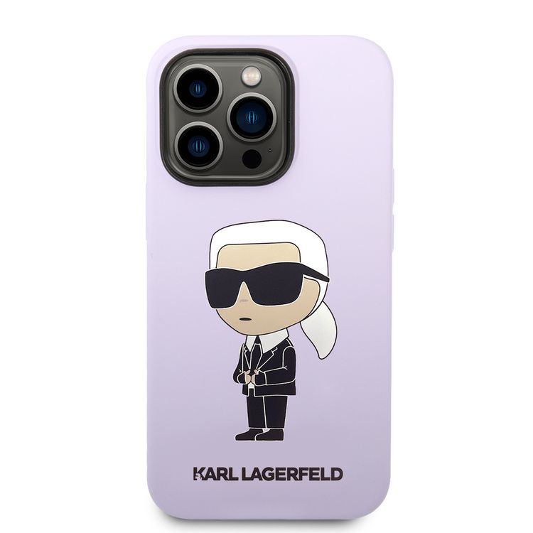 Karl Lagerfeld Magsafe Liquid Silicone Case With Ikonik NFT Logo iPhone 14 Pro Max - Purple