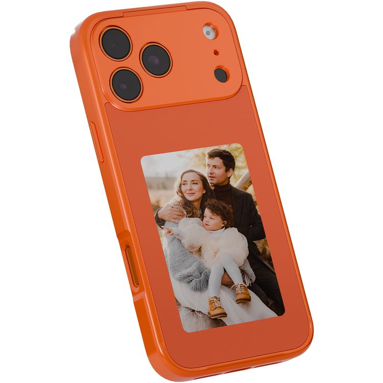 Green Lion Smart E-Ink Case for iPhone 17 Pro with MagSafe Compatibility, 4" Custom Display, 4-Color Display Colors, 528 × 768 Resolution, AI Instant Image Casting, Passive NFC Powered, 8 Seconds Fast Refresh, Smart App with AI, Raised Camera Bezel, Battery-Free Operation - Orange