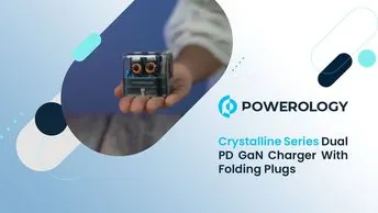 Powerology Transparent 35W PD Dual USB-C Wall Charger With Folding Plugs - Black