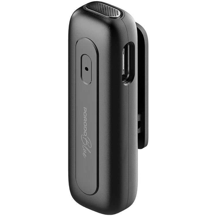 Porodo Blue ClipMic Pro Wireless Microphone with Advanced Noise Cancellation,  Smart Plug & Play Audio, Omnidirectional, Long-Distance Transmission, Instant Auto-Pairing, Universal Device Compatibility - Black