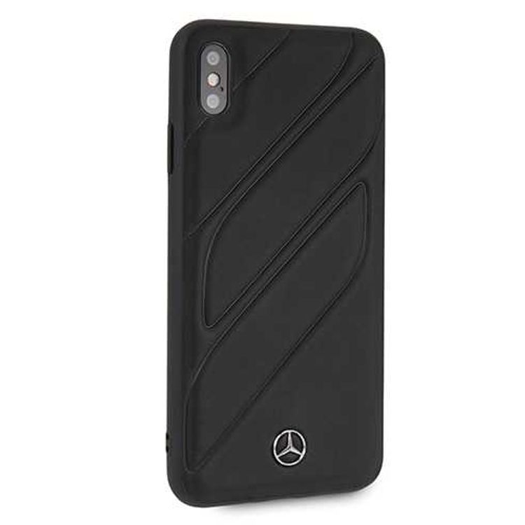 CG MOBILE Mercedes-Benz New Organic I Genuine Leather Hard Phone Case for iPhone Xs Max Officially Licensed - Black