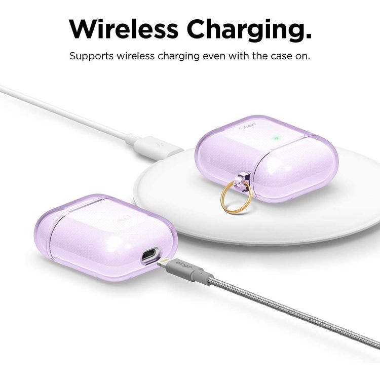 Elago Clear (TPU) Hang Case Compatible for Apple AirPods 1&2 Generation, Front LED Visible, Scratch Resistant, Drop Resistant, Dustproof and Absorbing Protective Cover