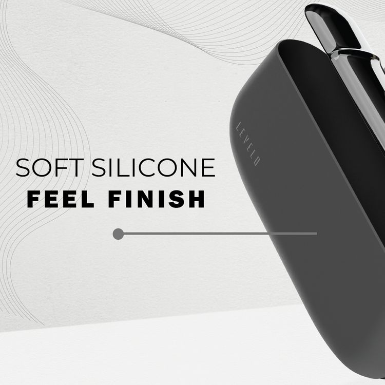غطاء سيليكون Levelo Iris Pro لجهاز IQOS ILUMA 2023، مقاوم للانزلاق، ملمس ناعم من السيليكون، مقاوم للصدمات والماء والغبار، بتغطية باب بلاستيكية، نحيف للغاية - أسود