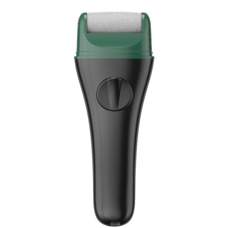 Green Lion Callus Remover with Protective Cap, 3 Detachable Roller Heads, Digital Display, 2 Speed Levels, 5W Power, 20 Minutes Auto Power-Off Function, Dual-Pin Charging Port - Green