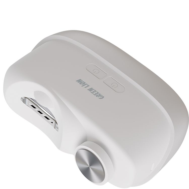 Green Lion 2-In-1 Nail Clipper and Polisher with Durable Alloy Blades, 360° Smooth Polishing, Nail Debris Collector, Built-in LED Light, Ergonomic Arc Design, Safety Protection, 2 Speed Modes, Low Noise Operation - White