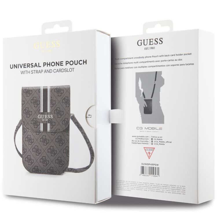 Guess Wallet 4G With Stripes Pattern - Brown