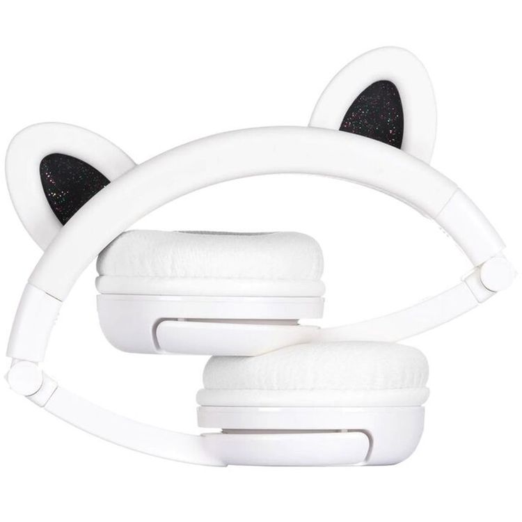 سماعات رأس للأطفال من BuddyPhones Playears مع BuddyLink للمشاركة، وحجم عصابة رأس قابل للتعديل، وتصميم قابل للطي، وعمر بطارية يصل إلى 24 ساعة - دب قطبي