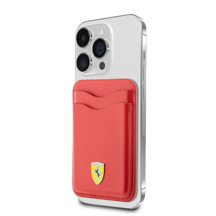 Ferrari Cardslot Magsafe PU Leather - Red