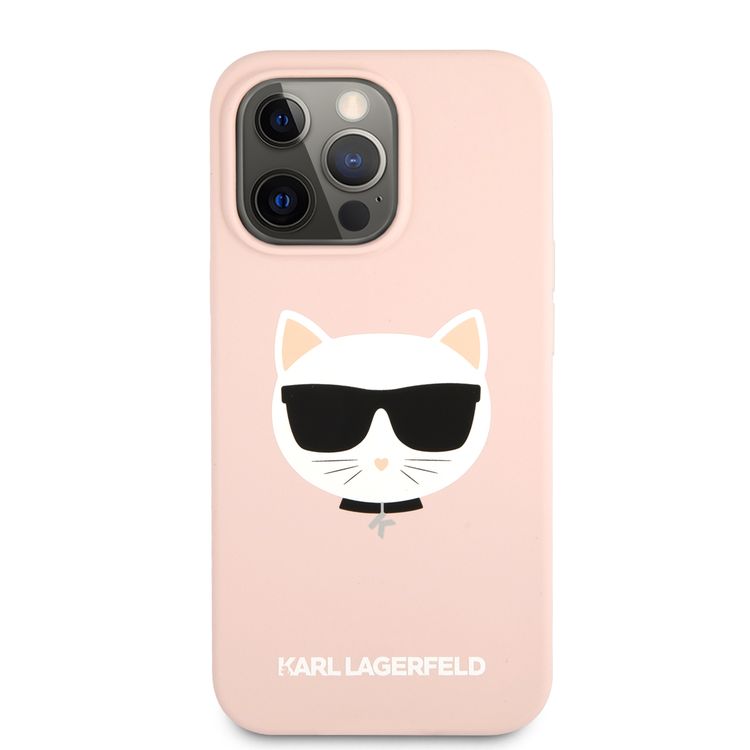 CG MOBILE Karl Lagerfeld Liquid Silicone Case Choupette Head Compatible for iPhone 13 Pro (6.1") Easy Access to All Ports, Anti-Scratch, Shock Absorption