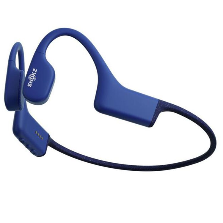Shokz OpenSwim Wireless Headphones for Swimmers with 8 Hours Battery Life, Silicone Rubber Carrying Case, 7th Generation Bone Conduction, Open Ear Comfort - Blue