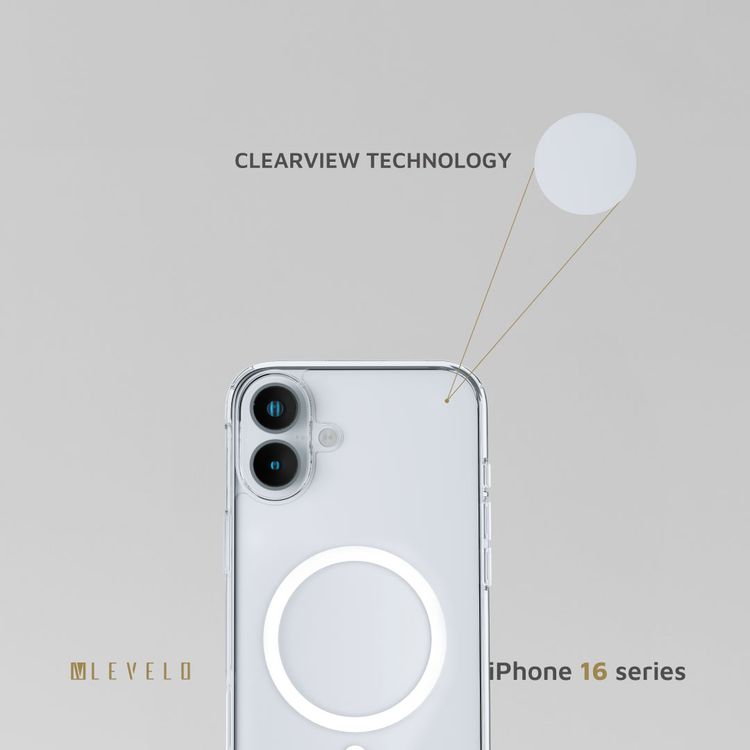 Levelo MagSafe Clara Clear Case for iPhone 16 Plus with Clearview Technology & 3H Scratch Resistance - Clear