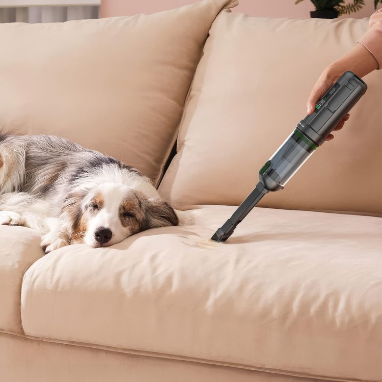 Green Lion GLV-15 Vacuum Cleaner with 100W Rated  Power, Digital Display, 3 Speed Levels, DC Brushless Motor, 200mL Dust Capacity, 6000mAh Battery Capacity, USB-C Charging Port, Home Cleaning, Car Maintenance, Electronics Cleanup, 15kPa High Suction - Gray