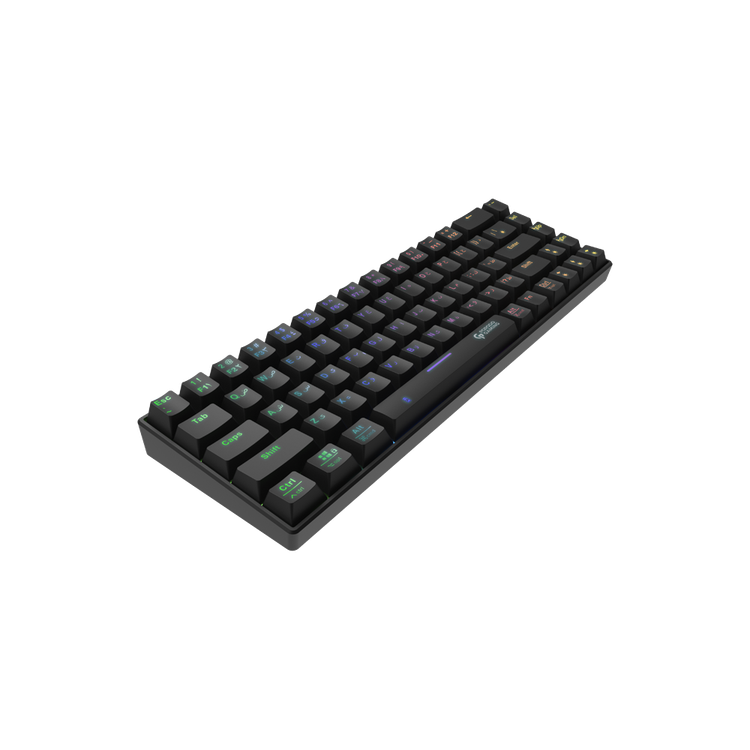 Porodo Gaming 68Keys Mechanical Keyboard with Wired and Bluetooth Dual Version ( English / Arabic ) - Black