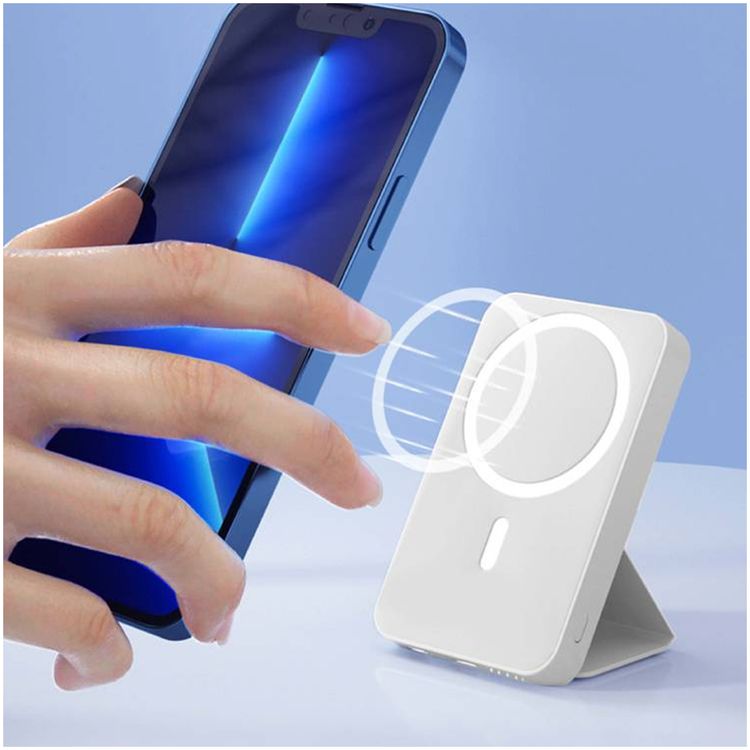 Devia Extreme Speed Series 5000mAh Power Bank with Lightening Output, 20W Power Delivery, MagSafe Compatibility, Silk-Screen Printing Technology, Lightweight & Portable Design - White