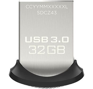 Sandisk SDCZ43-032G-GAM46 Ultra Fit USB 3. 0 Flash Drive - 32GB - Black (Pack of1)
