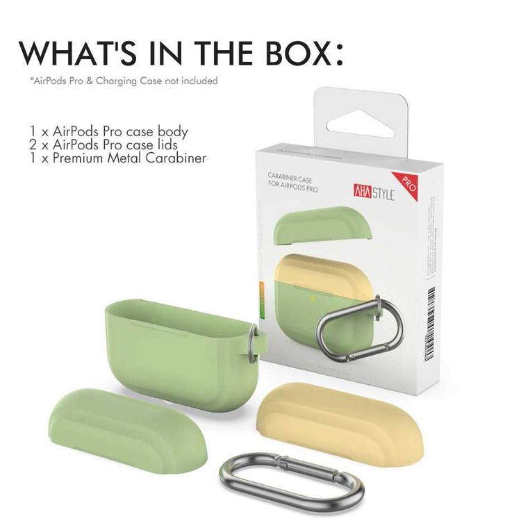 AhaStyle Premium Silicone Two Toned Case with Anti-Lost Keychain Compatible for AirPods Pro, Scratch Resistant, Shock Absorption, Drop Protection, & Dustproof