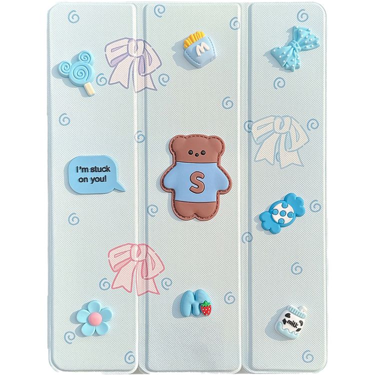 Green Lion GK-10 Kids Leather Case, Lightweight Design, Drop Protection & Anti Scratch, Pencil Holder, Stable Multi-Stand, Premium Material, Auto Wake up, Compatible with iPad Air 13" 2024, Pro 12.9" - Blue