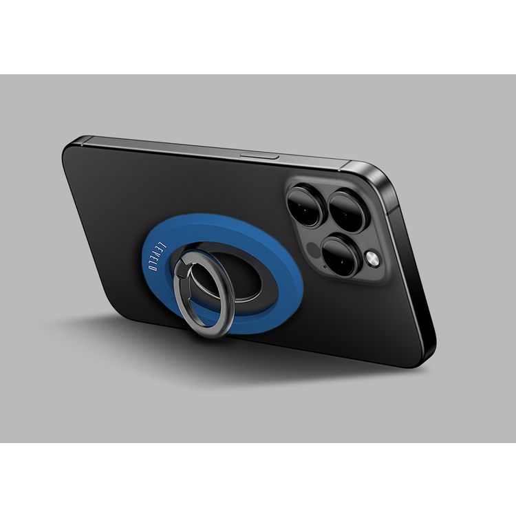 Levelo Lucero 2-in-1 Phone Ring Holder with N52 Magnets, Non-Slip Surface, 135° Flip Design, Comfortable Grip, 4000GS Magnetic Force - Lapis Blue