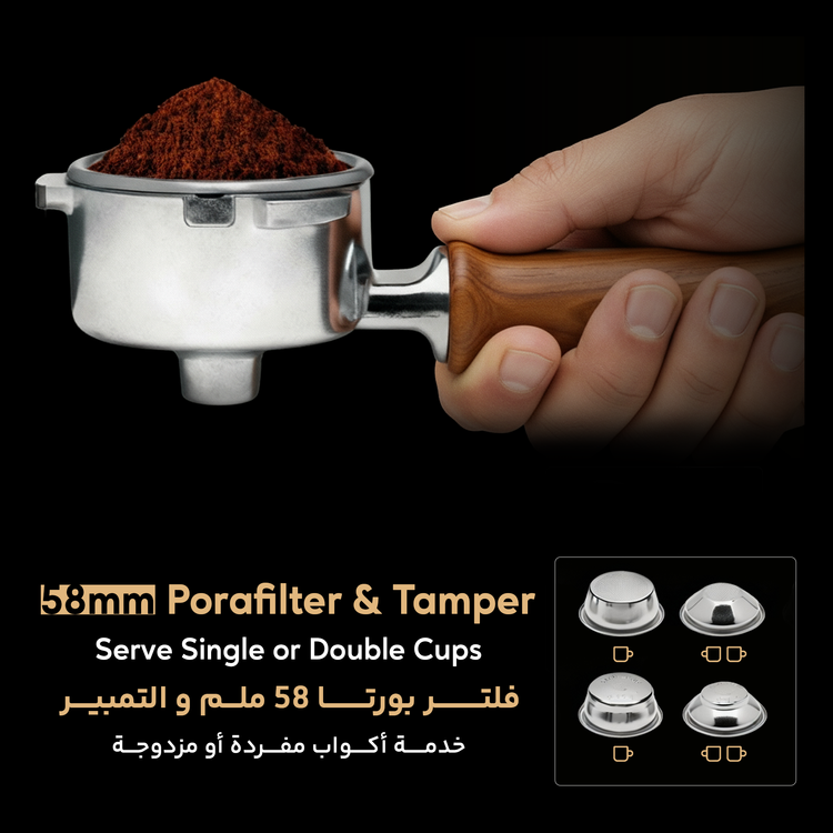 LePresso Dual Boiler Commercial Coffee Machine with Motion Sensor, 58mm Portafilter, Adjustable Temperature Control , Touchless Control, 10Bar Pump Pressure - White