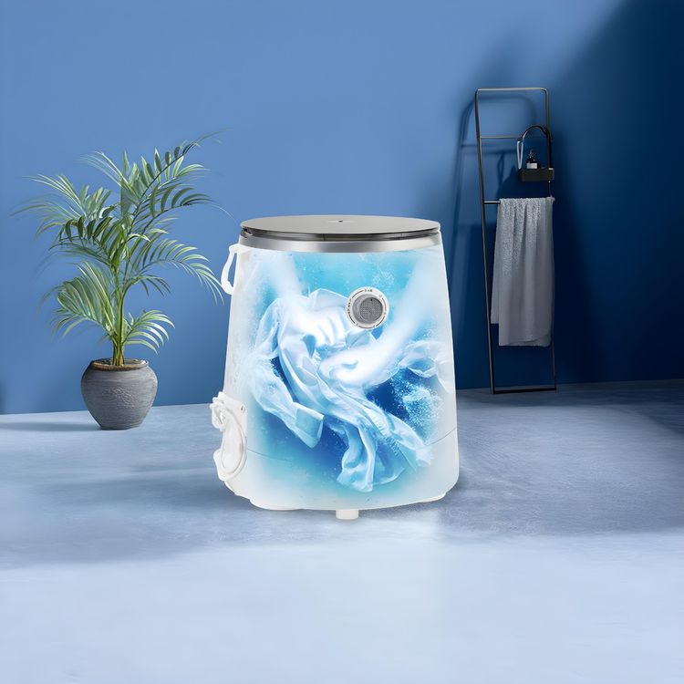 Porodo Lifestyle Portable Mini Washing Machine with Dry Function, 1.5 Liter Capacity, Power Efficiency, 2-in-1 Washer Dryer, Gentle Wash Cycle - White 