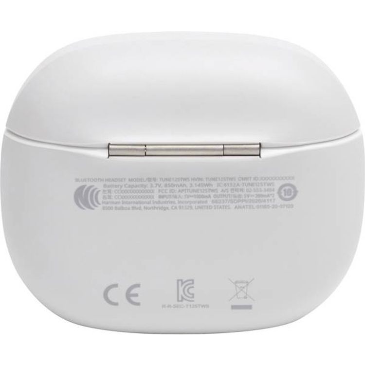 JBL Tune125TWS Truly Wireless Bluetooth In-ear Headphones, Pure Bass Sound Earbuds, 32-hours Battery Life, Dual Connect - White