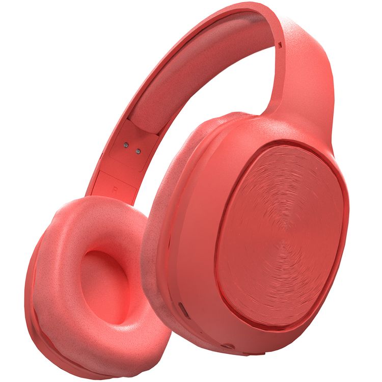 Porodo Soundtec Wireless Headphones with Noise Cancelling, Active Siri, Pure Bass, 2 Hours Charging Time, 12 Hours Playtime, 400mAh Battery Capacity - Red