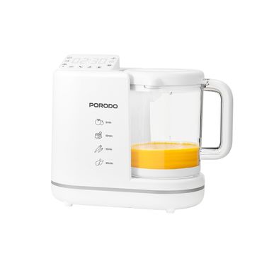 Porodo 7-in-1 Baby Food Processor with 900mL Blending Jug Capacity, 700W Heating Function Power, Steam Cooking, 280mL Water Tank Capacity, Intuitive Control Panel - White