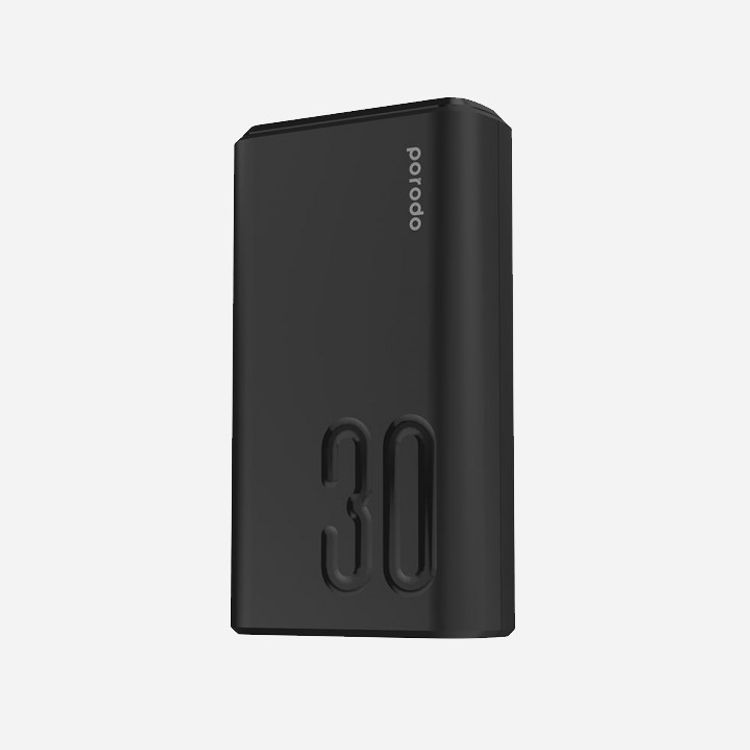 Porodo Power Bank PD-3094-BK Power Bank 3000mAh-Black 20W Power Delivery and Quick charge 3.0 features  - Black