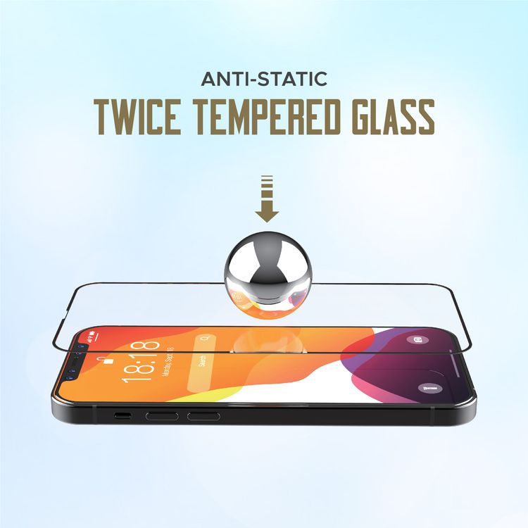 Levelo 9H Anti-Static Twice Tempered Glass Screen Protector Compatible for iPhone 12 / 12 Pro (6.1") Dust & Scratch Resistance - Non-Breakable Edges Screen Guard Protector - Clear